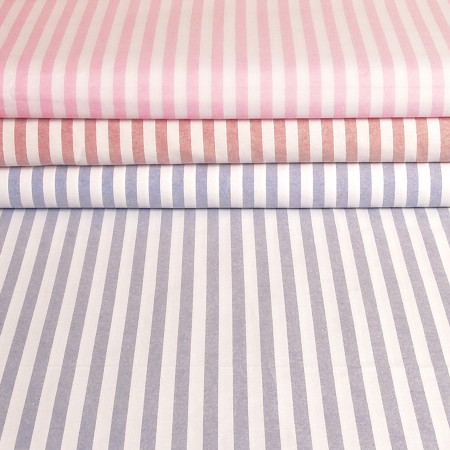 TISSU COTON/LIN CHEMISE GRANDE RAYURE 160GSM